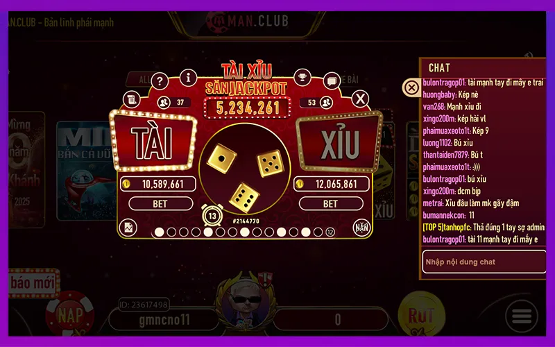 Game tài xỉu ManClub với đồ họa sắc nét và hệ thống giao lưu người chơi